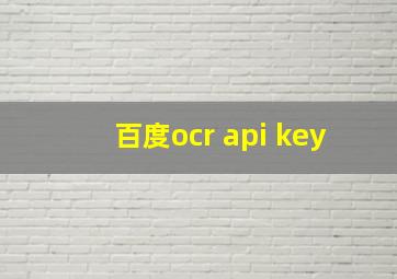 百度ocr api key